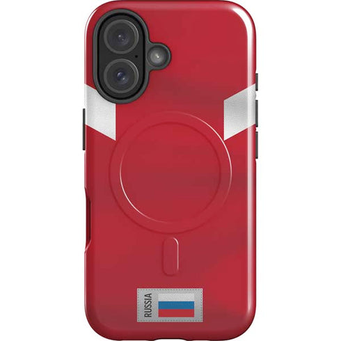 Russia Soccer Flag iPhone 16 Plus Magsafe Impact Case
